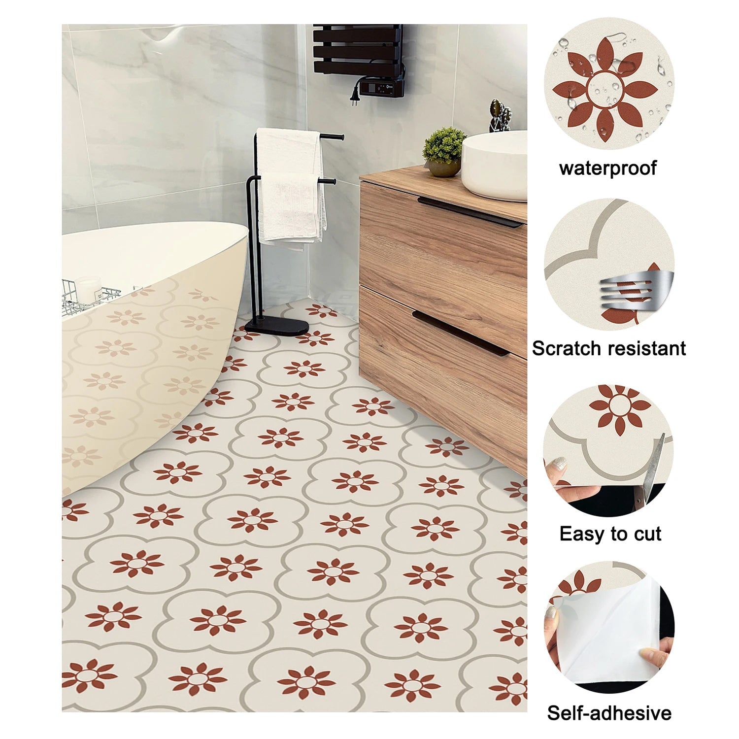 Peel and Stick Tile Stickers – Waterproof DIY Decor | Styleva Secondary image