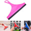 A vibrant pink car mirror wiper with a black rubber blade is shown, alongside three smaller in-use images of similar wipers.