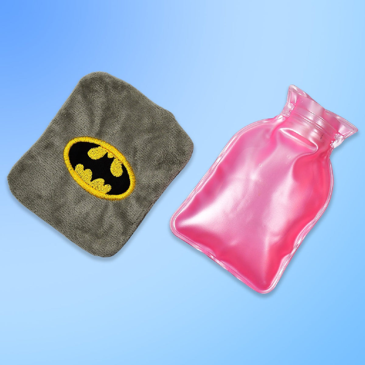 Batman Hot Water Bag with soft cover, ideal for general pain relief. Main image
