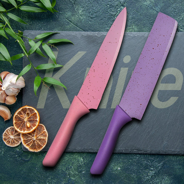 Small cleaver and paring knife included in professional 6Pc Kitchen Knife Set