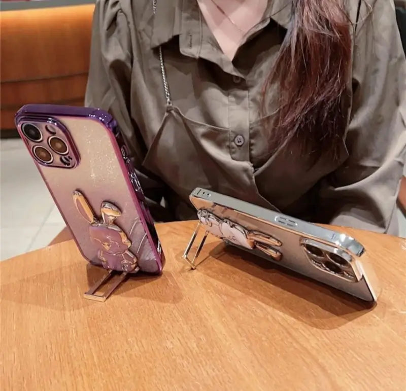 Cute Rabbit Mobile Phone Stand – Adorable Bunny Desk Holder for Smartphone & Tabletop Use