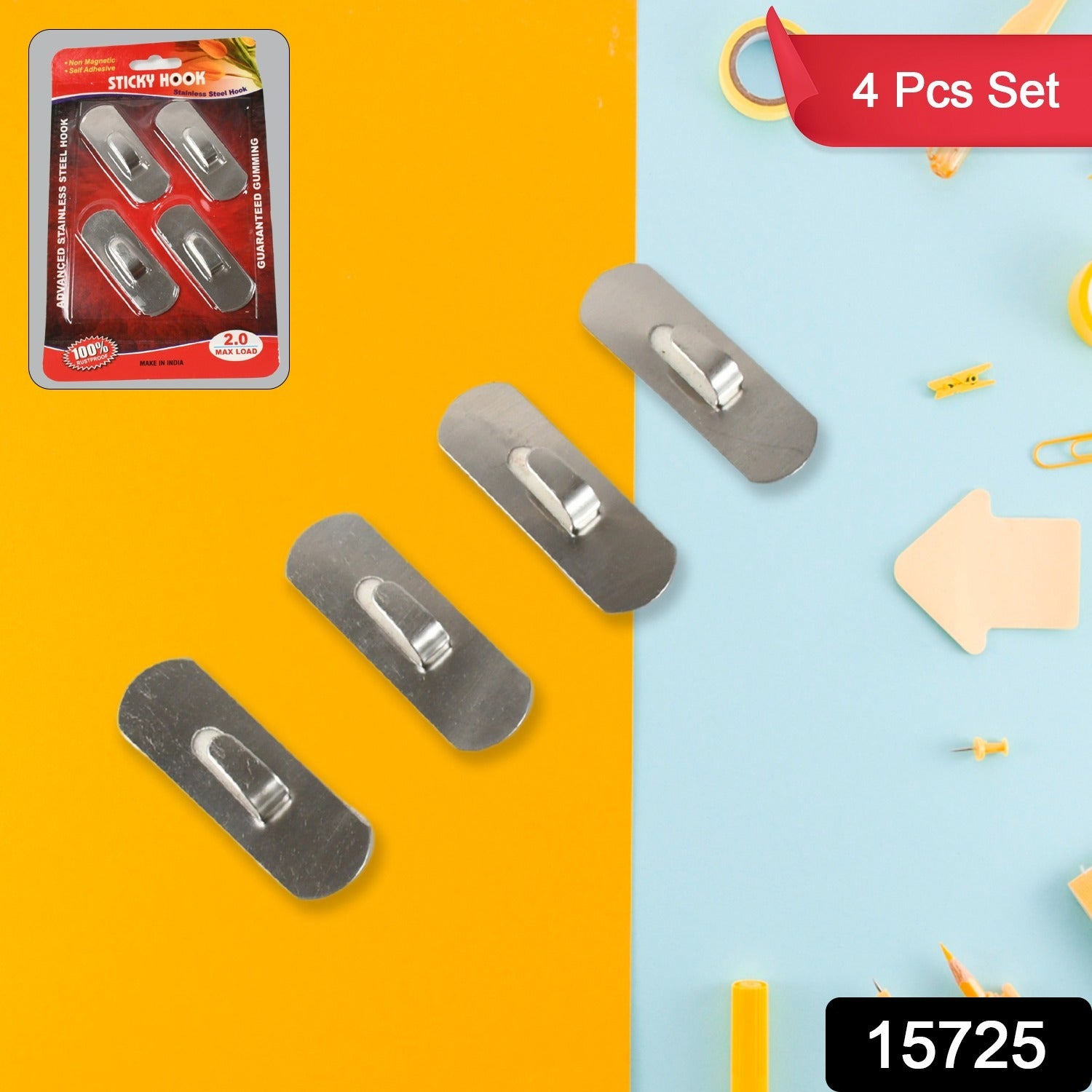 Self-Adhesive Hooks – Heavy Duty Stainless Steel for Home | Bathora Secondary image