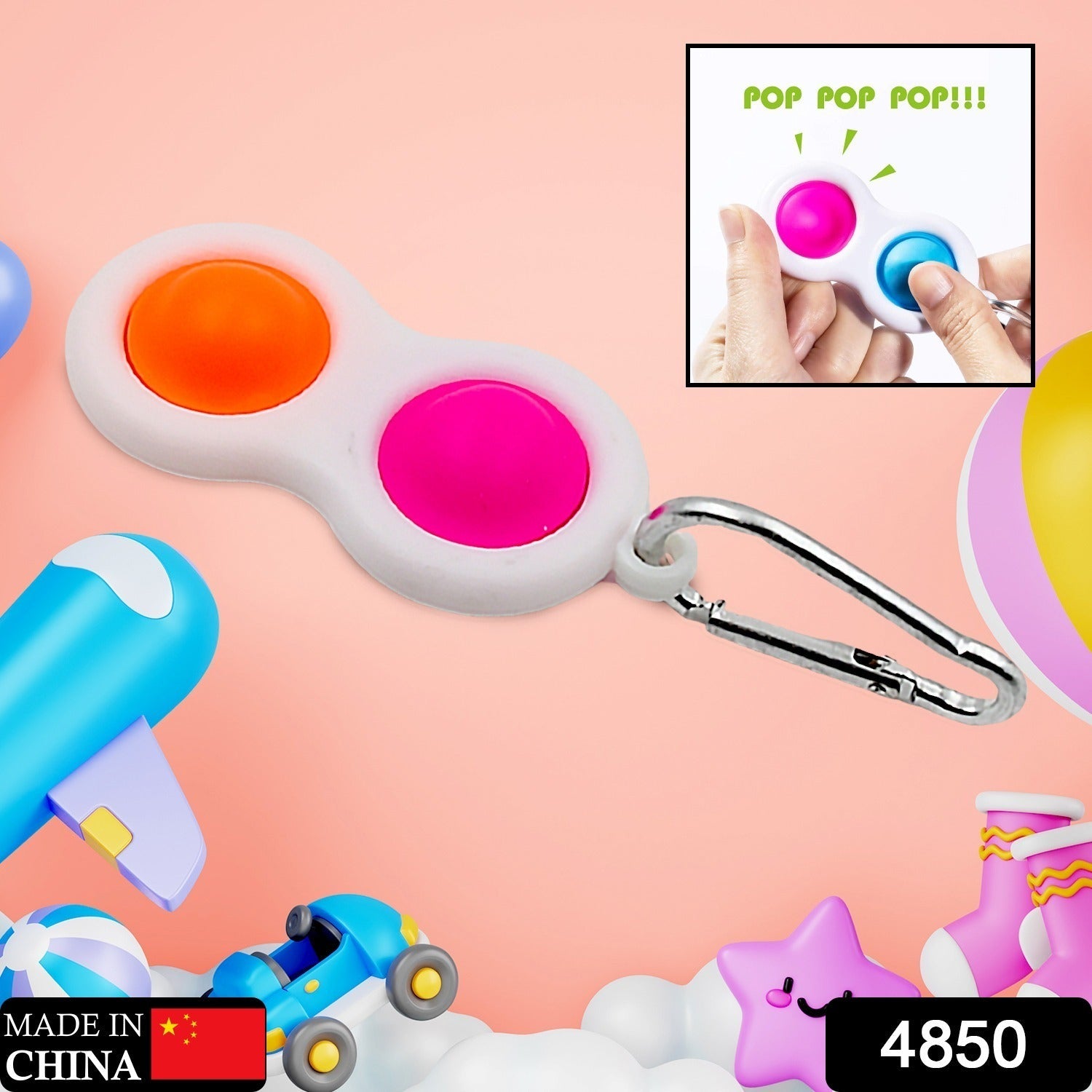 Simple Dimple Fidget Toy Keychain – Mini Stress Relief | Styleva Secondary image