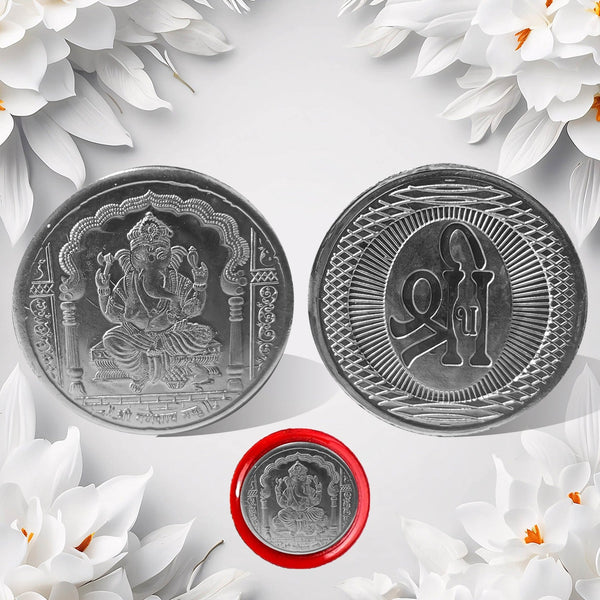 Close-up of the Decorative Ganesh Coin, showcasing intricate Lord Ganesha design.
