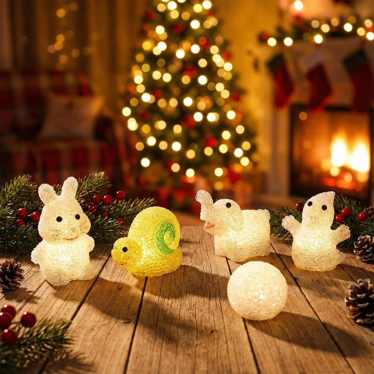 A set of multi-shape Animal LED Night Lamps creating a warm glow. Main image