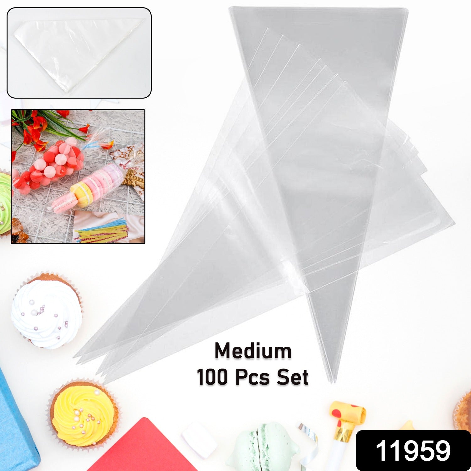 Disposable Piping Bags – 100 Pcs Medium for Cake Decorating Secondary image