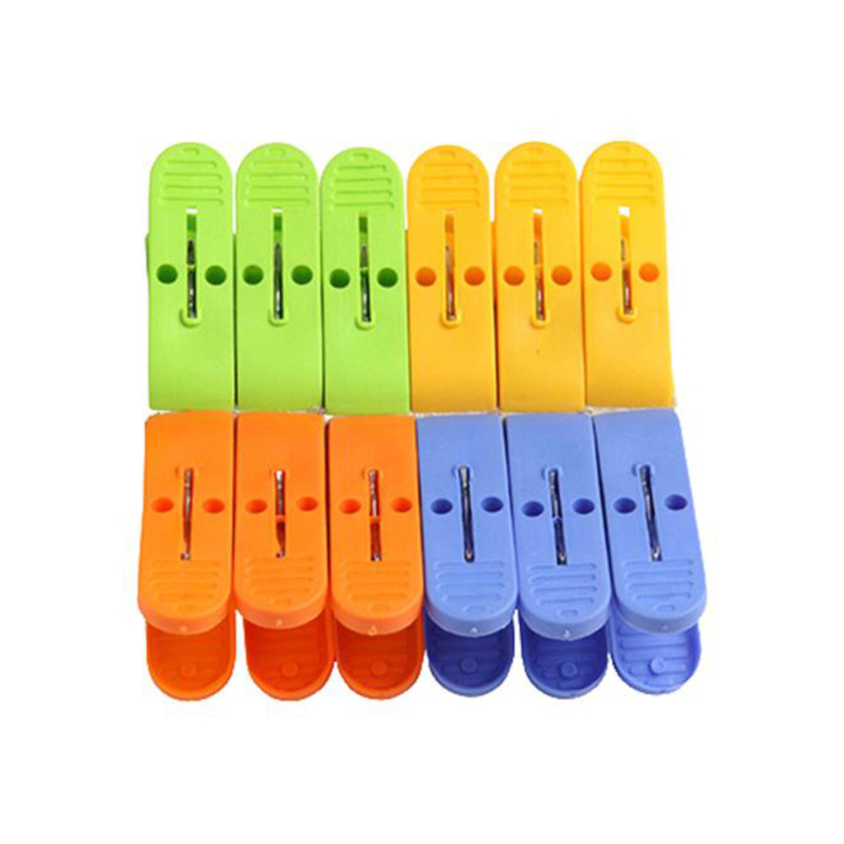 Strong plastic cloth drying clips in assorted vibrant colors. Main image