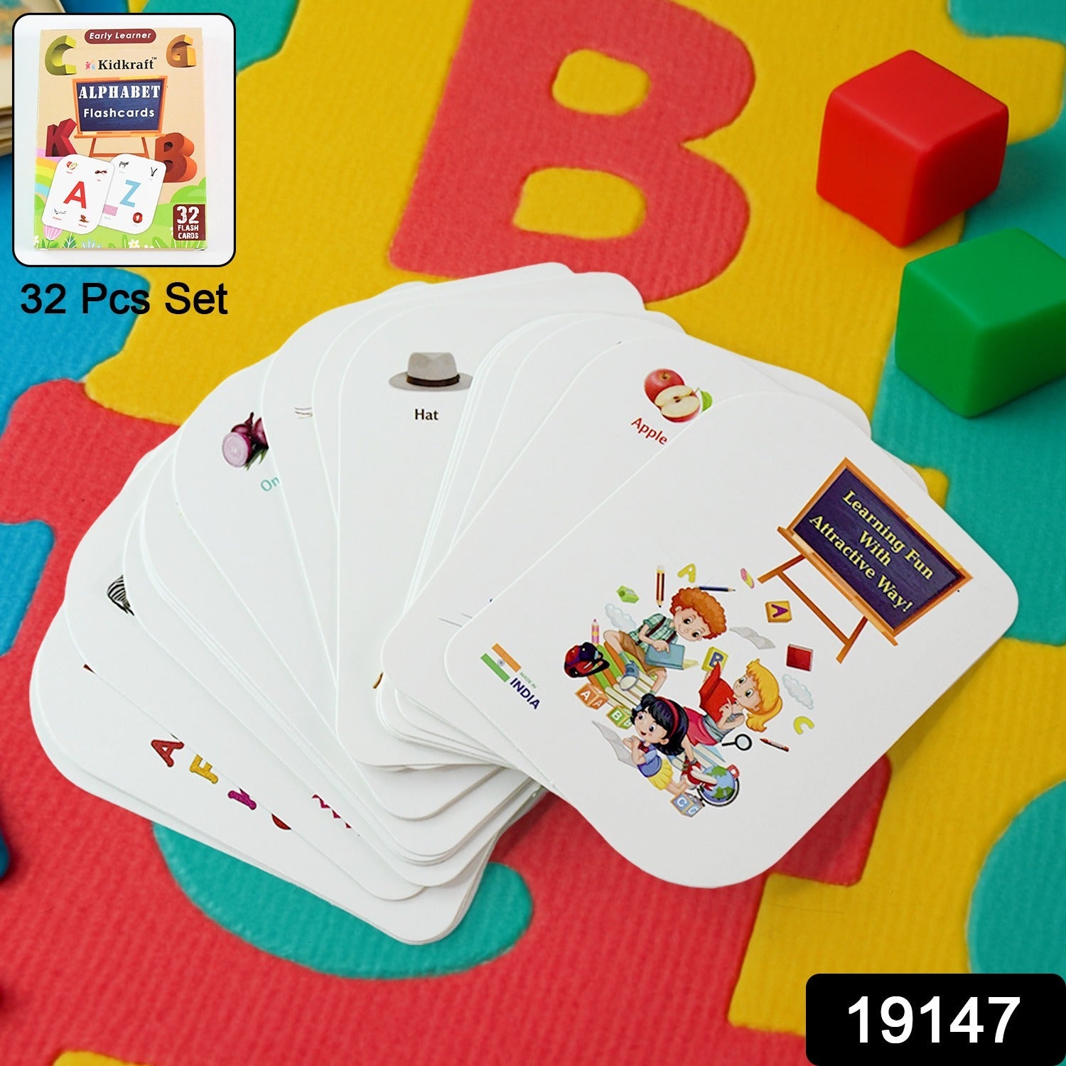 Alphabet Flash Cards Set – 32 Durable Early Learning Cards Secondary image