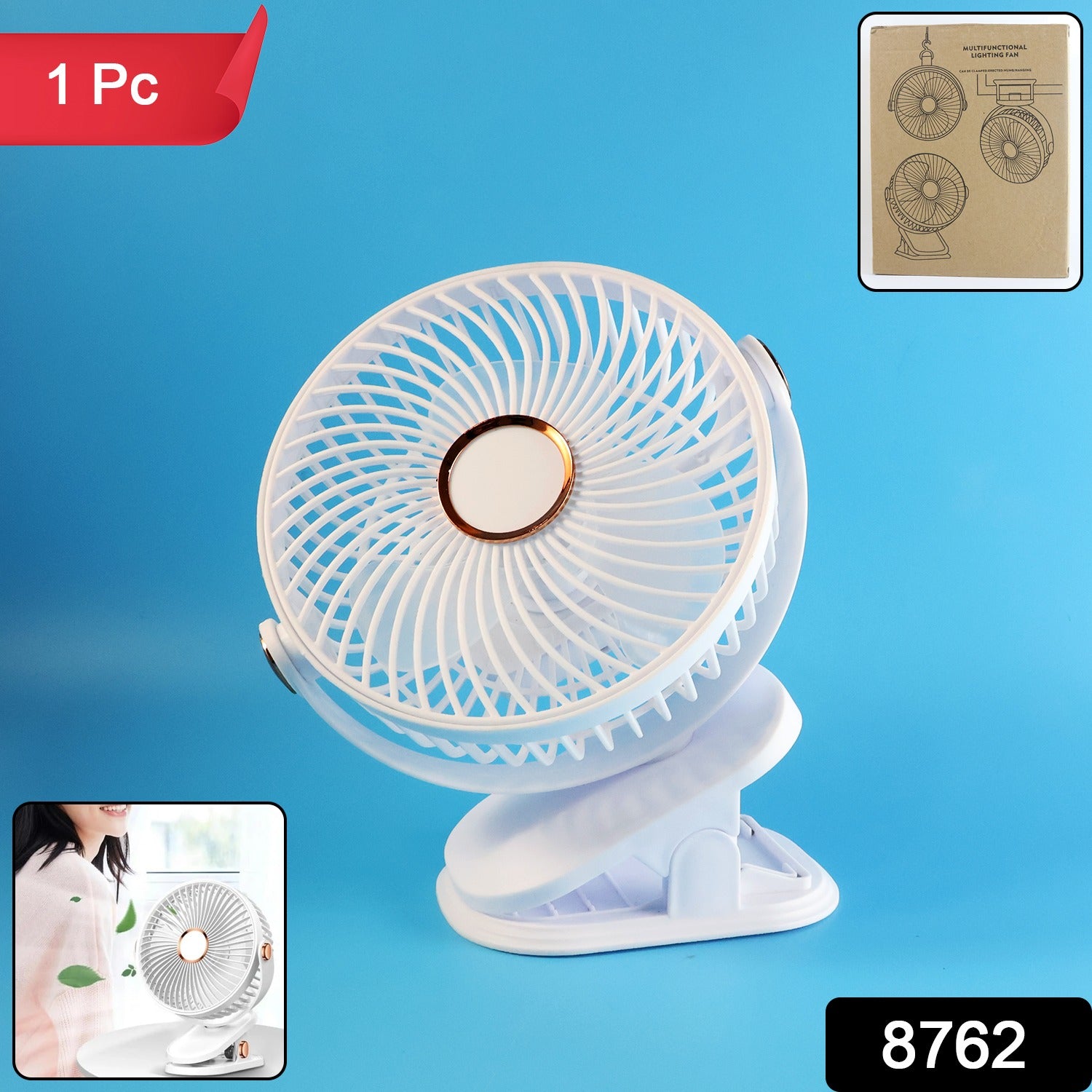 Portable Mini Fan – USB Rechargeable Clip-On Fan with Adjustable Speed Secondary image