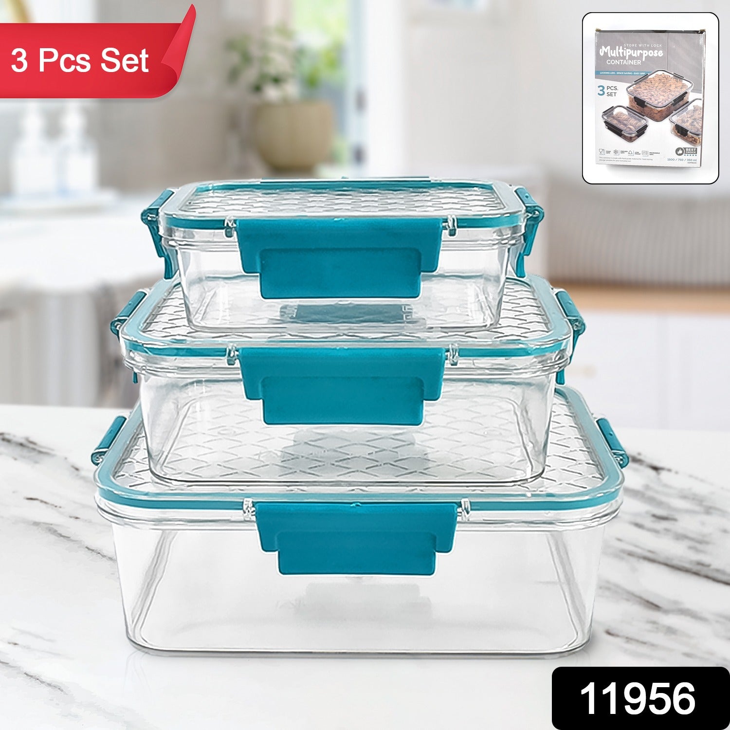 Airtight Plastic Lunch Boxes Set – Leakproof & Microwave Safe Secondary image