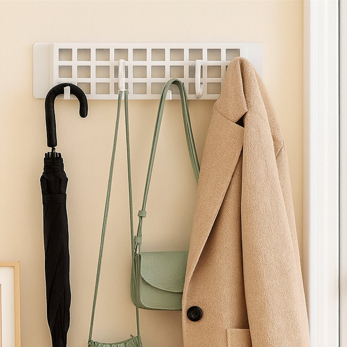 Bathora 5-spin plastic hanger hook, ideal for multiple items in any room. Main image