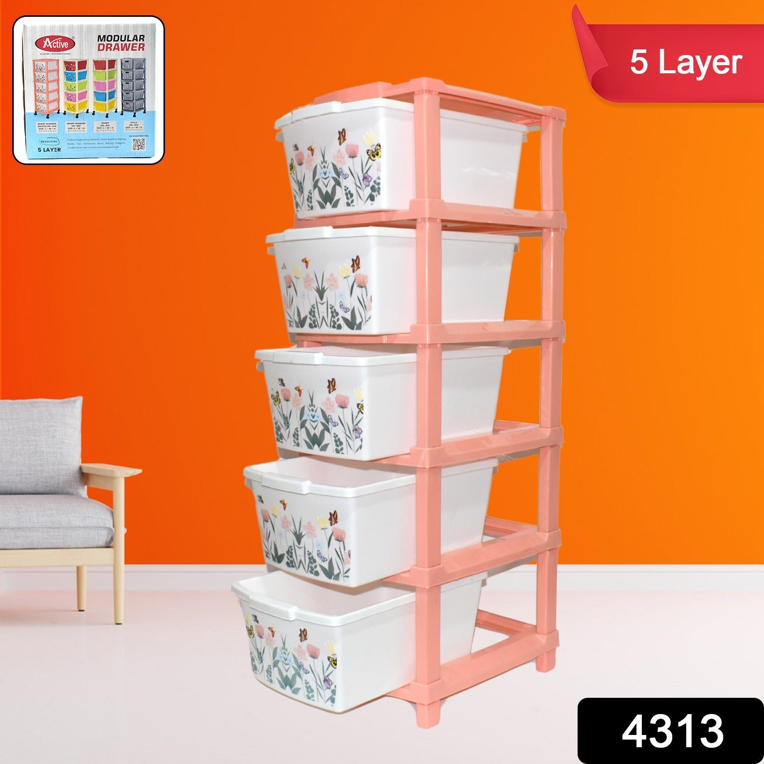 Plastic Storage Drawer – 5-Layer Large Modular Organizer Secondary image