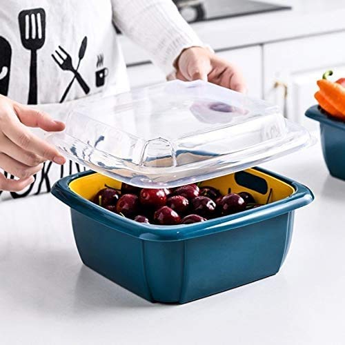 Double layer food drainer basket for washing fruits and vegetables. Main image
