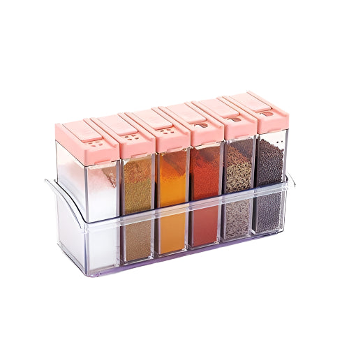 Plastic Spice Jars – Airtight 6-Piece Multicolor Set | Tidy Table Secondary image
