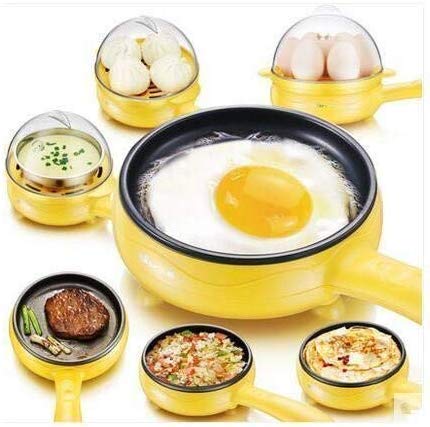 Siplix Electric Egg Boiler Frying Pan, a versatile 2-in-1 kitchen appliance in a modern kitchen setting. Main image