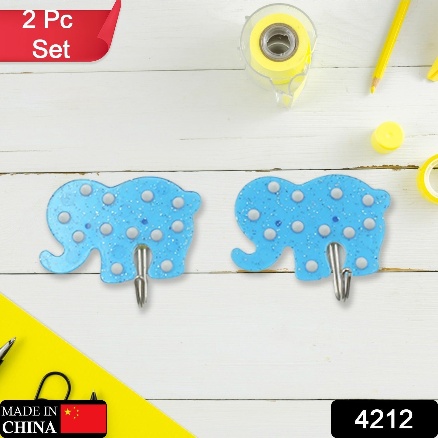 Self-Adhesive Hooks – Heavy Duty & Waterproof (2 Pc) | Indo Glow Secondary image