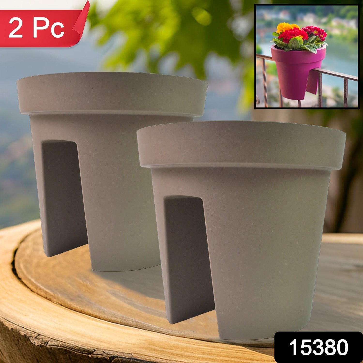 Balcony Flower Pot Holder – Durable 2 Pc Set | Plant Edge Secondary image
