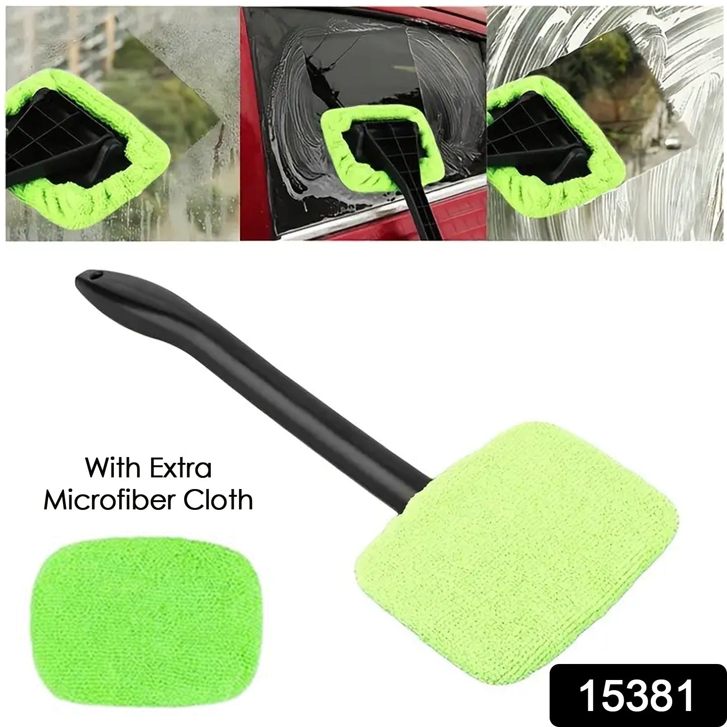 Car Glass Cleaner Wiper with Extra Microfiber Cloth – Velvet Wheels Secondary image