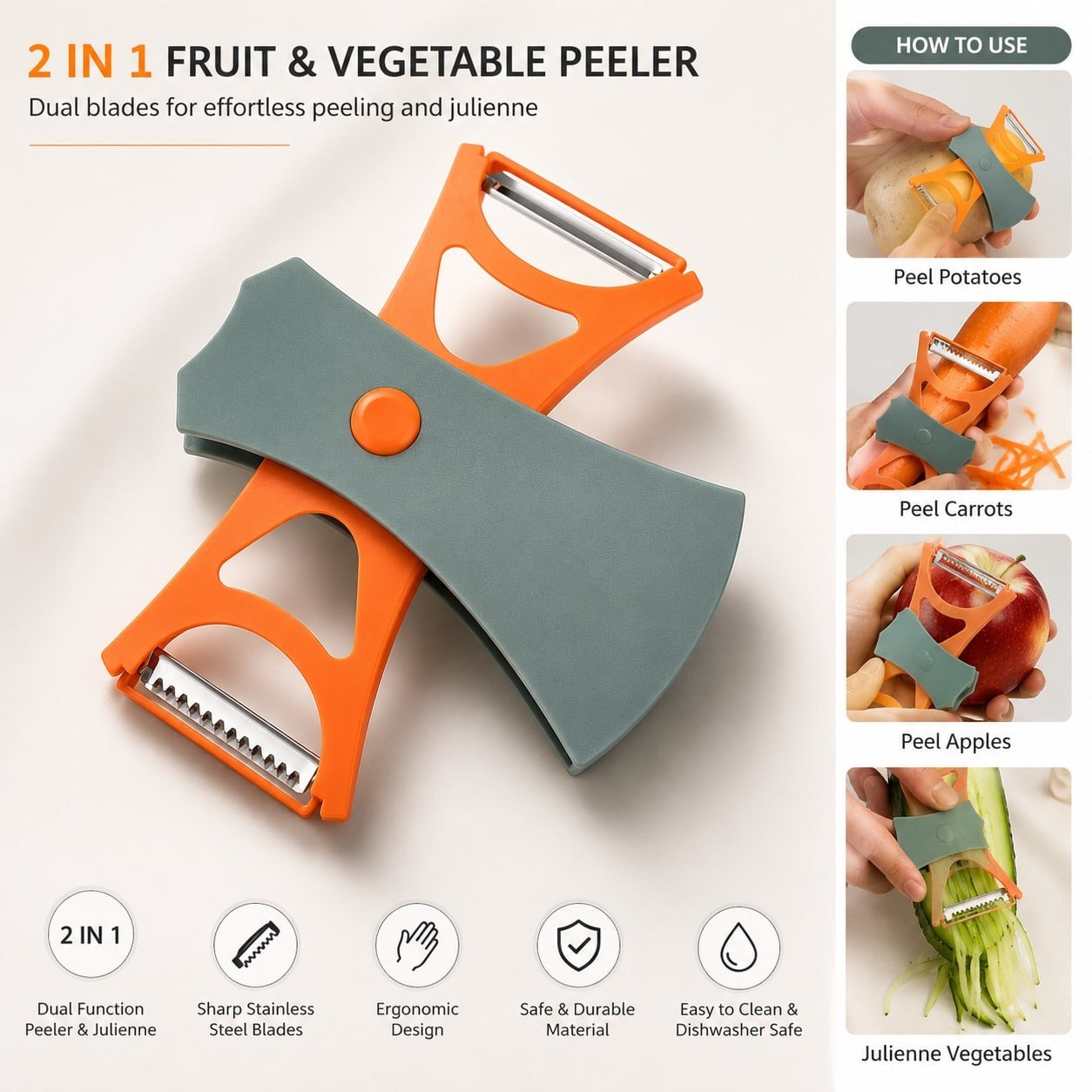 2-in-1 Fruit & Vegetable Peeler Secondary image