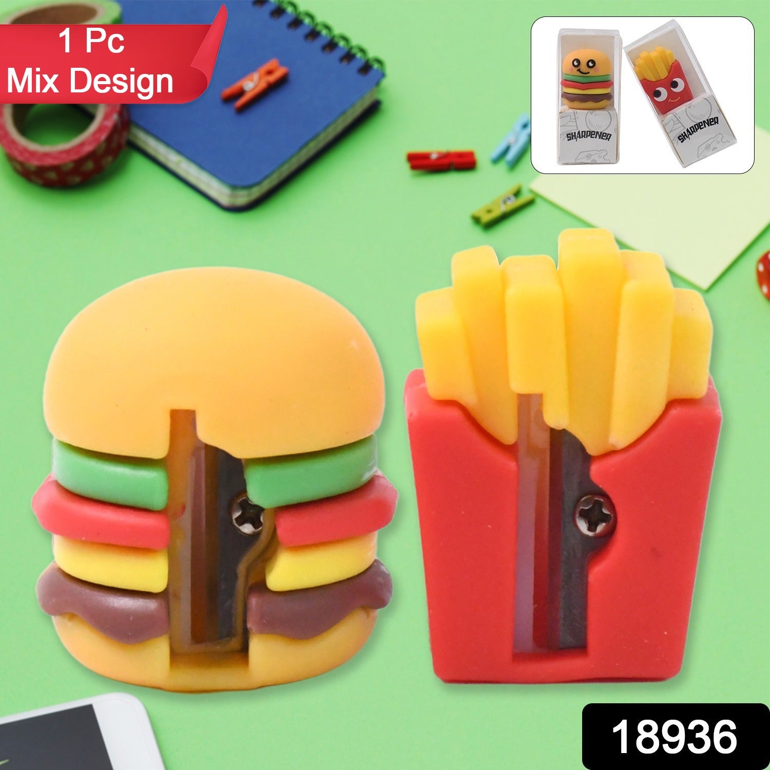 Cartoon Shaped Pencil Sharpener – Fun & Compact Kids Sharpener Secondary image