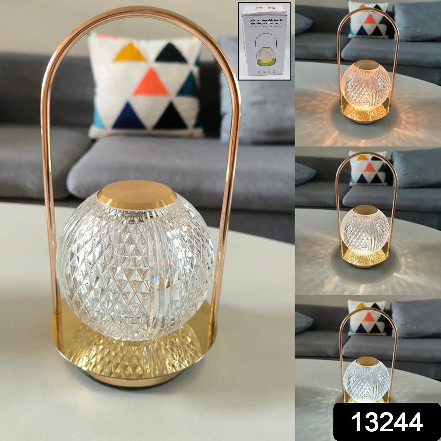 Rechargeable LED Touch Lamp – Crystal Ball Design | Indo Glow Secondary image