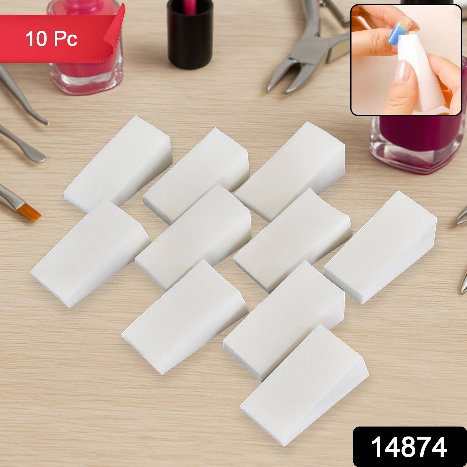 Nail Buffer Blocks – 10 Pcs Professional Nail Polishing Sponge Set Secondary image