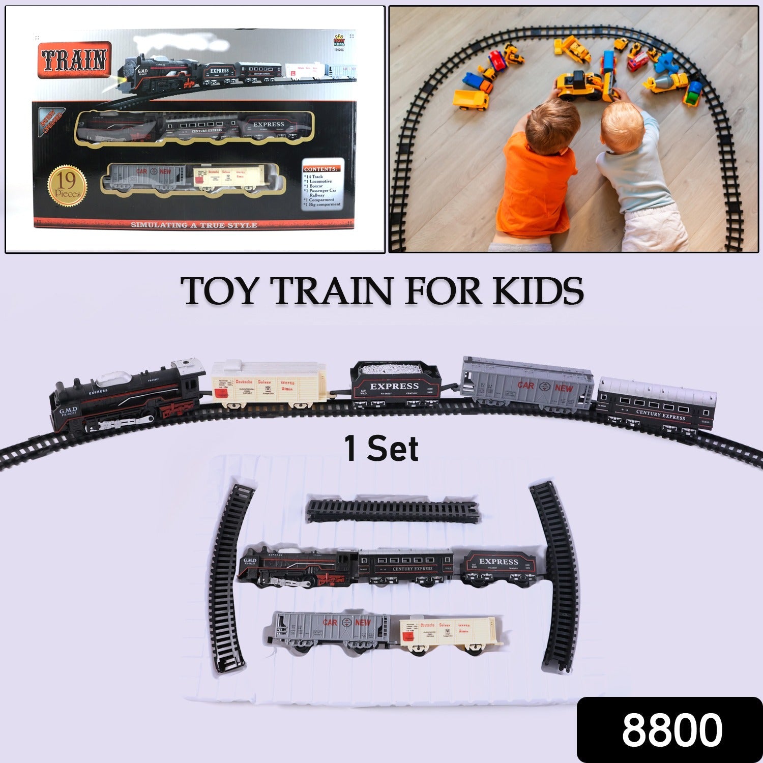 Battery Operated Toy Train Set – 19-Piece Track Playset for Kids Secondary image