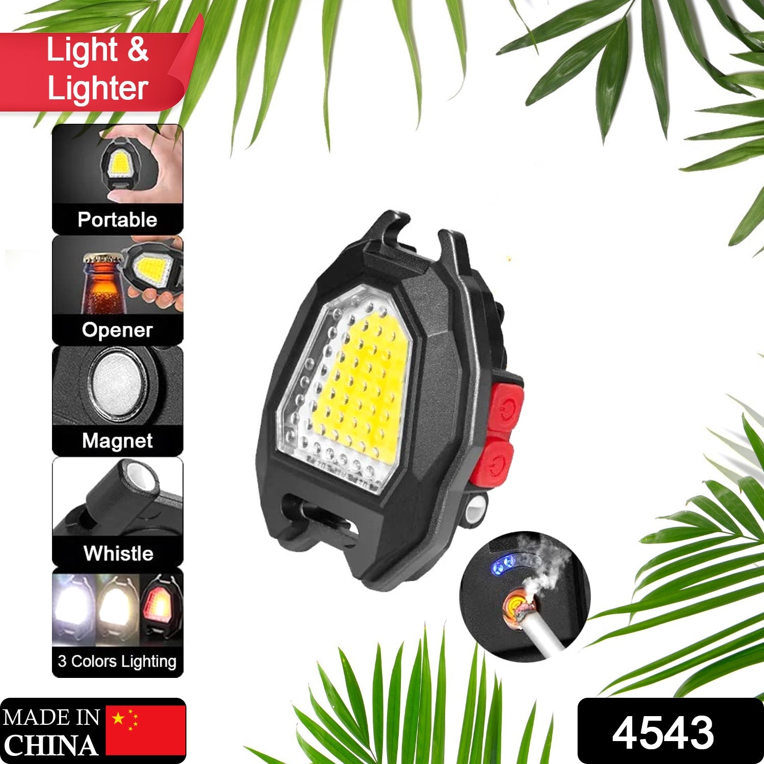 Camping Flashlight – Triangular LED with Lighter & 6 Modes | Poravar Secondary image