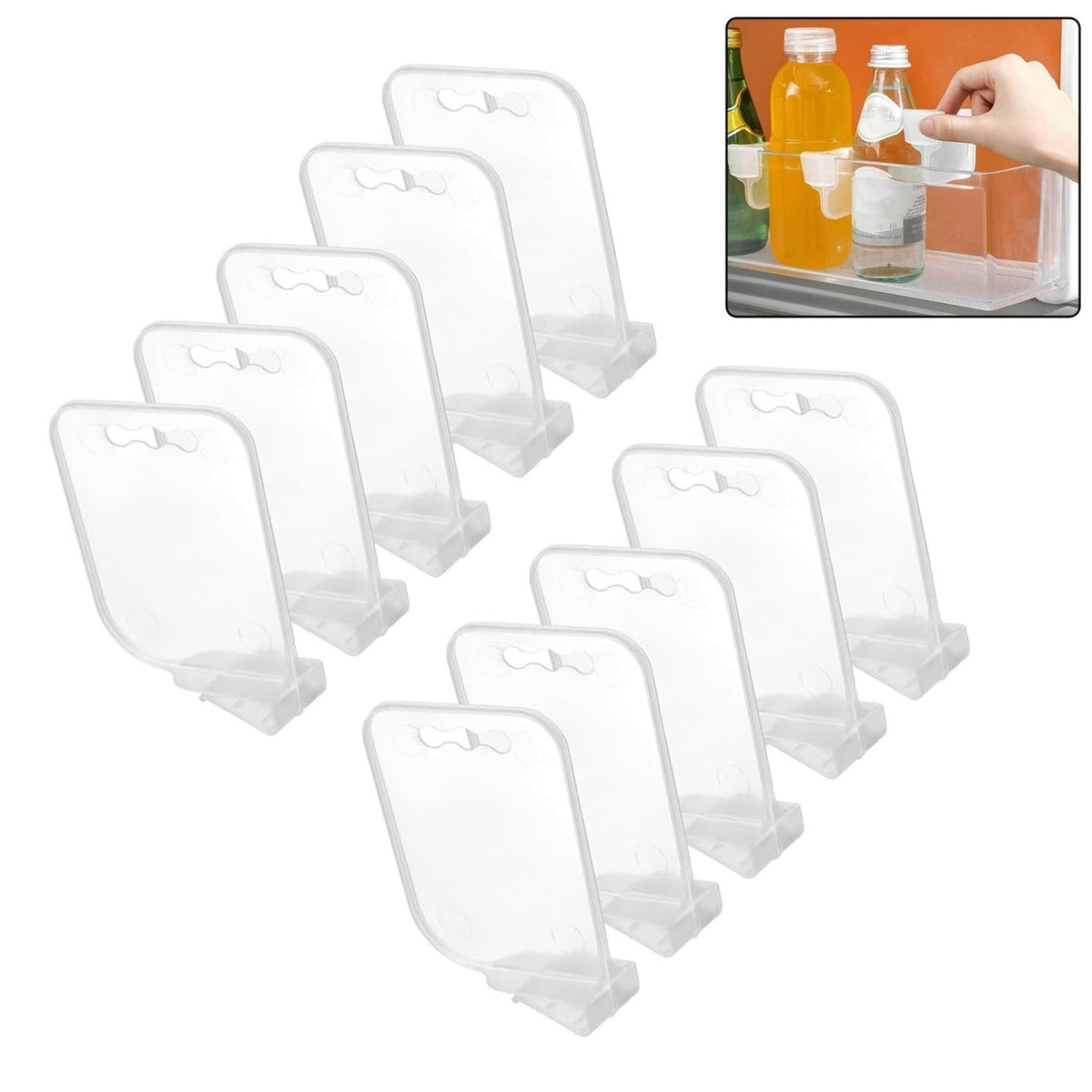 Ten-piece plastic storage baskets set for refrigerator organization Main image