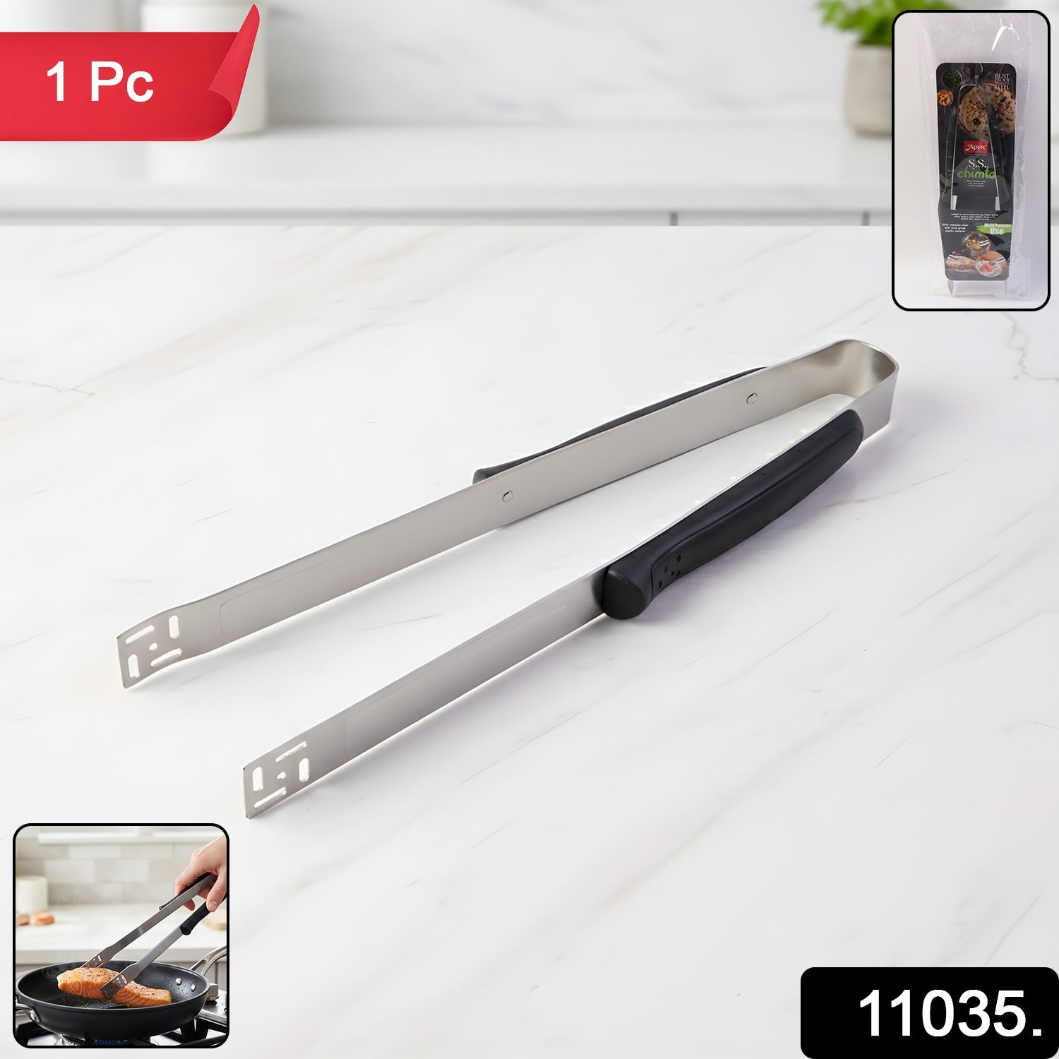 Stainless Steel Chimta – Strong Grip Kitchen Tongs for Cooking Secondary image