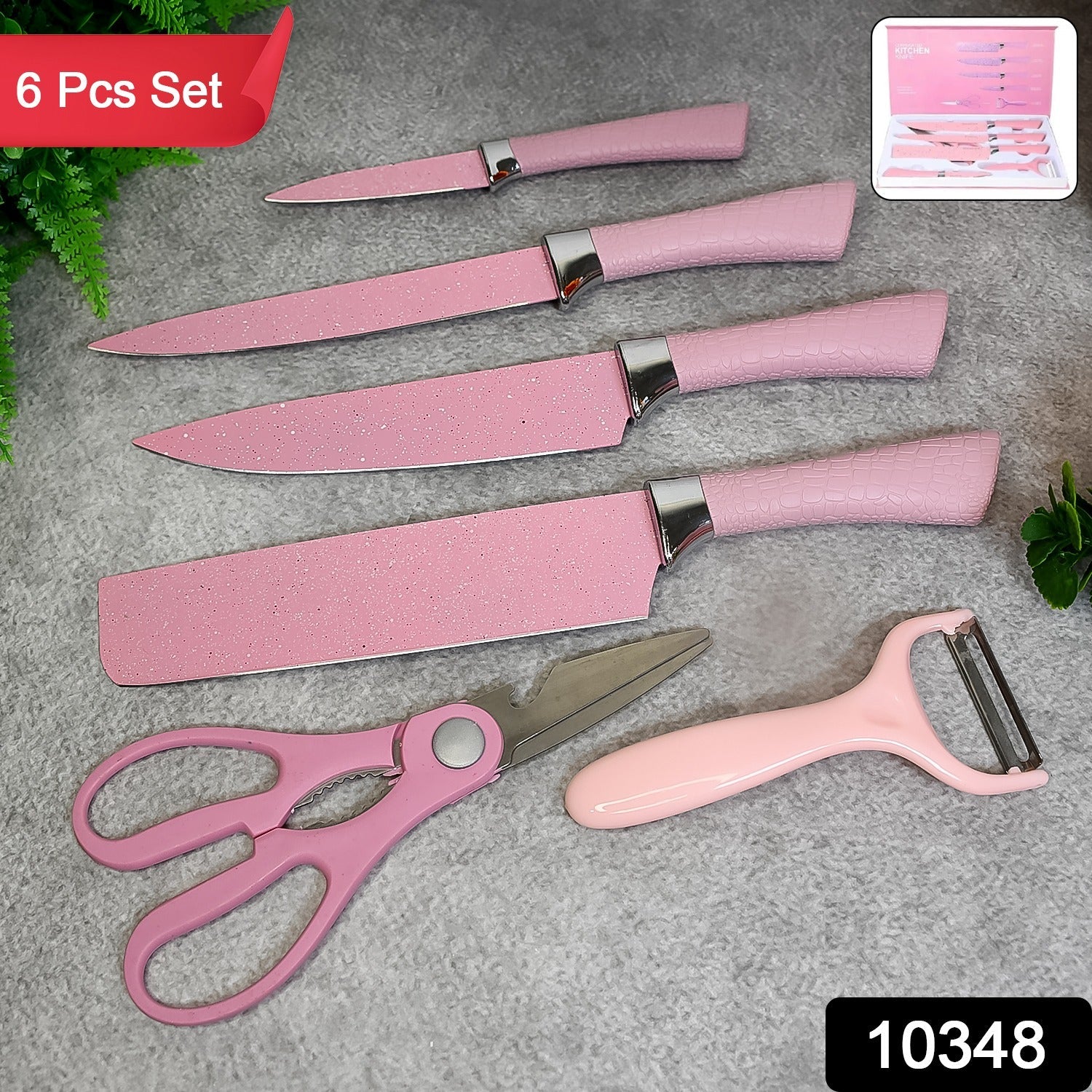 Chef Knife Set – 6 Pcs Stainless Steel Ceramic Coated | Quickslice Secondary image