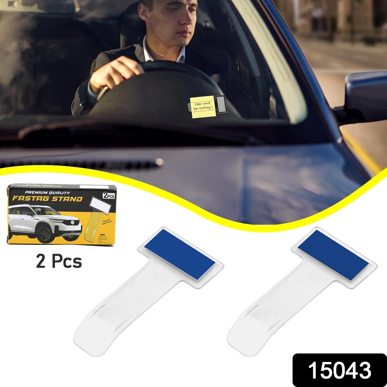 Fastag Holder for Car – Transparent Windscreen Card Stand (2 Pack) | Velvet Wheels Secondary image