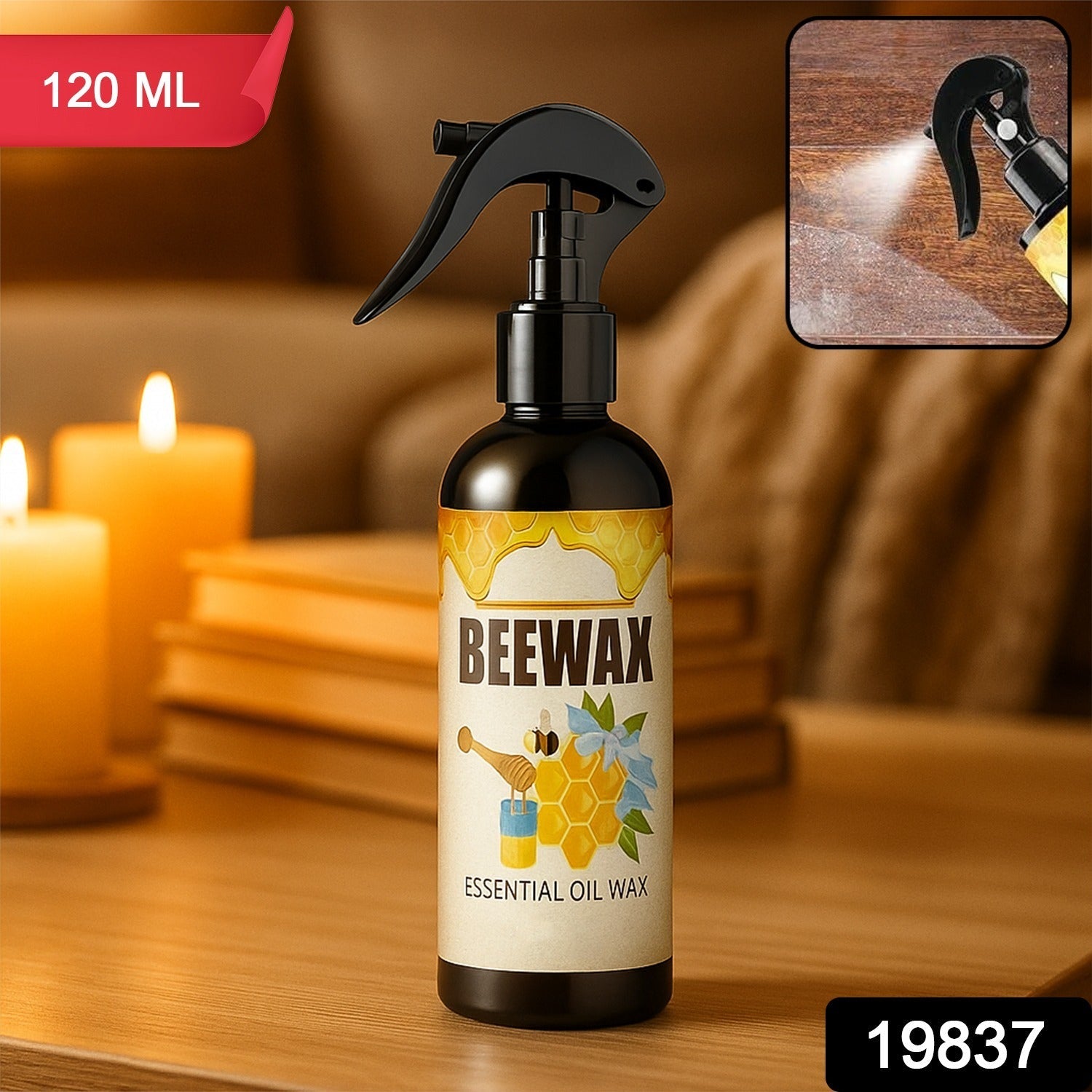 Beeswax Wood Polish Spray – Natural Shine & Protection 120ml Secondary image