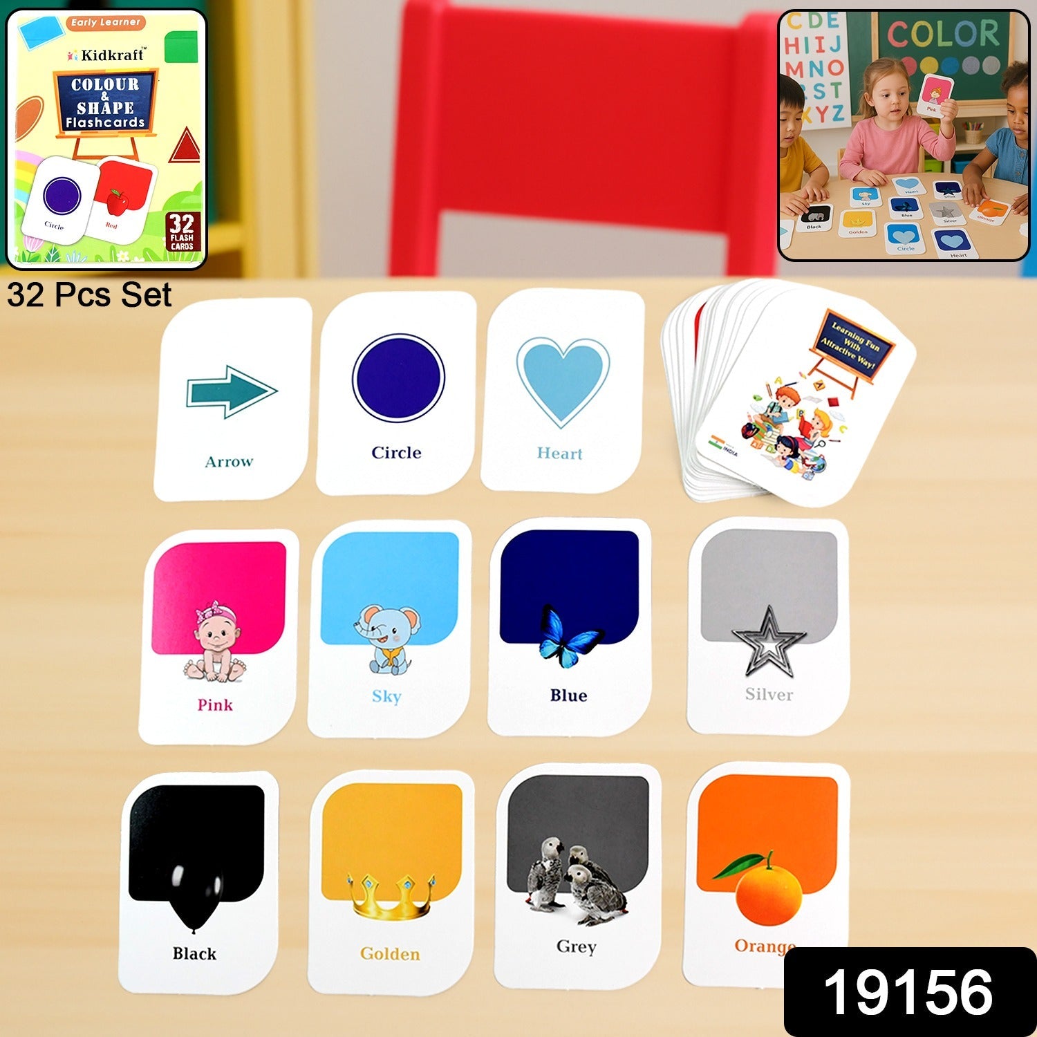 Color & Shape Flashcards – 32-Piece Early Learning Set for Toddlers Secondary image
