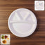 4 compartment disposable food serving plate showing separate meal sections