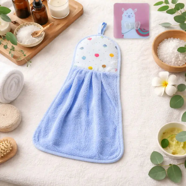 Soft Microfiber Hanging Hand Towel – Quick-Dry Kitchen & Bathroom Towel with Hanging Loop