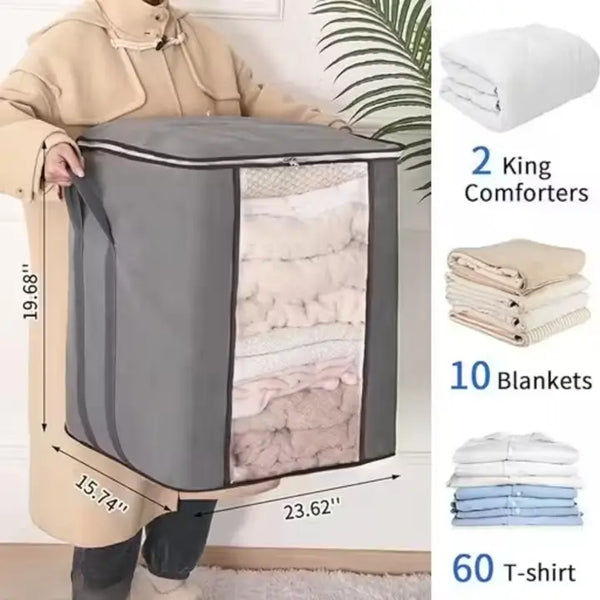 Non-Woven Saree Organizer Storage Bags (Pack of 4)