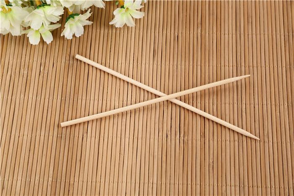 Polished surface of natural bamboo grill sticks, ready for your culinary creations.