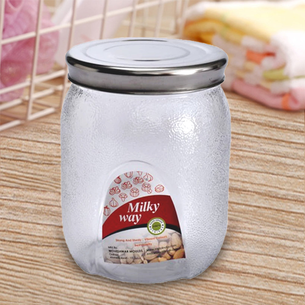 A clear Plastic Mason Jar 2000ml with an airtight metal lid, perfect for kitchen storage. Main image