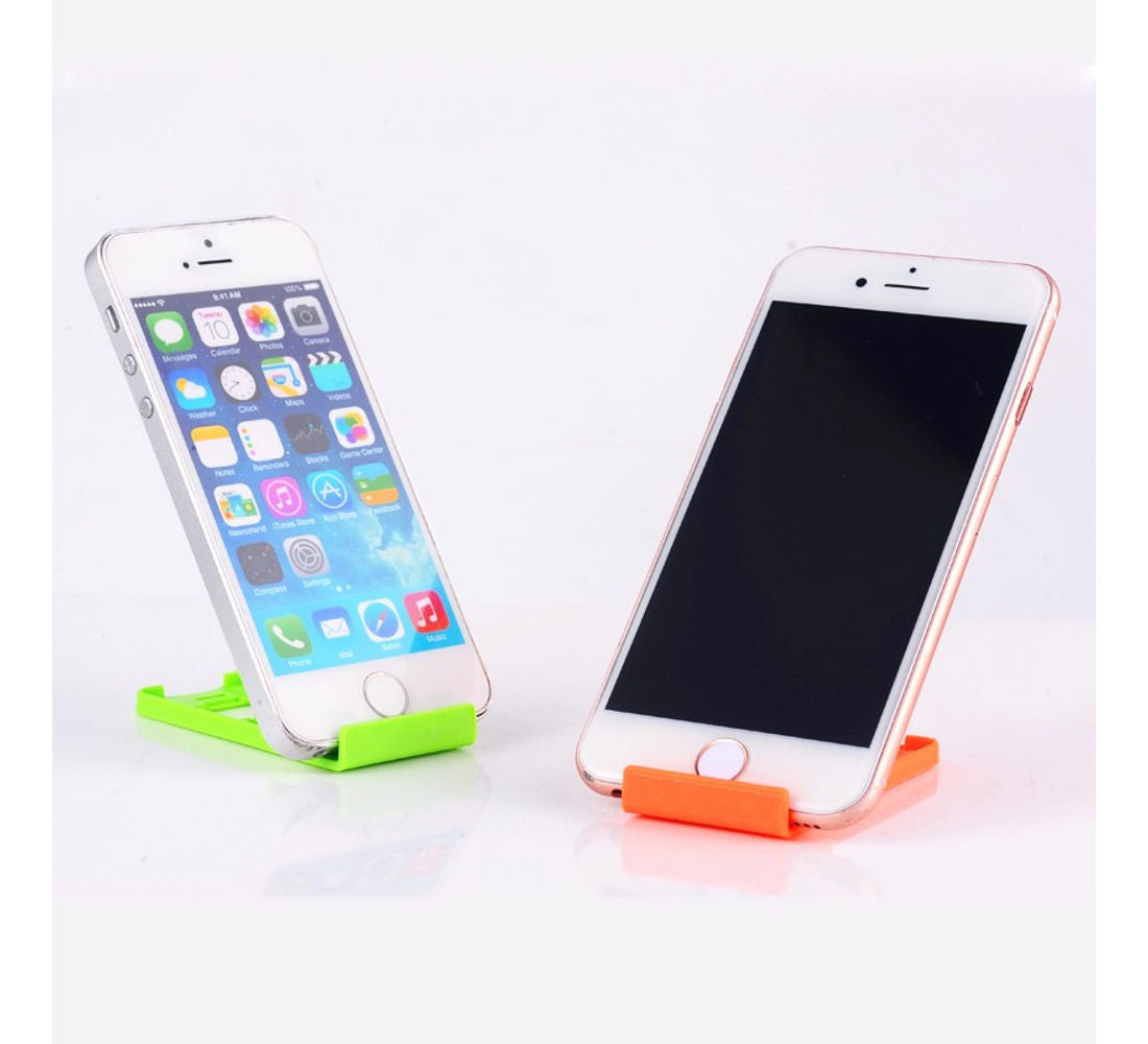 Universal foldable mobile phone stand portable for hands-free device use. Main image