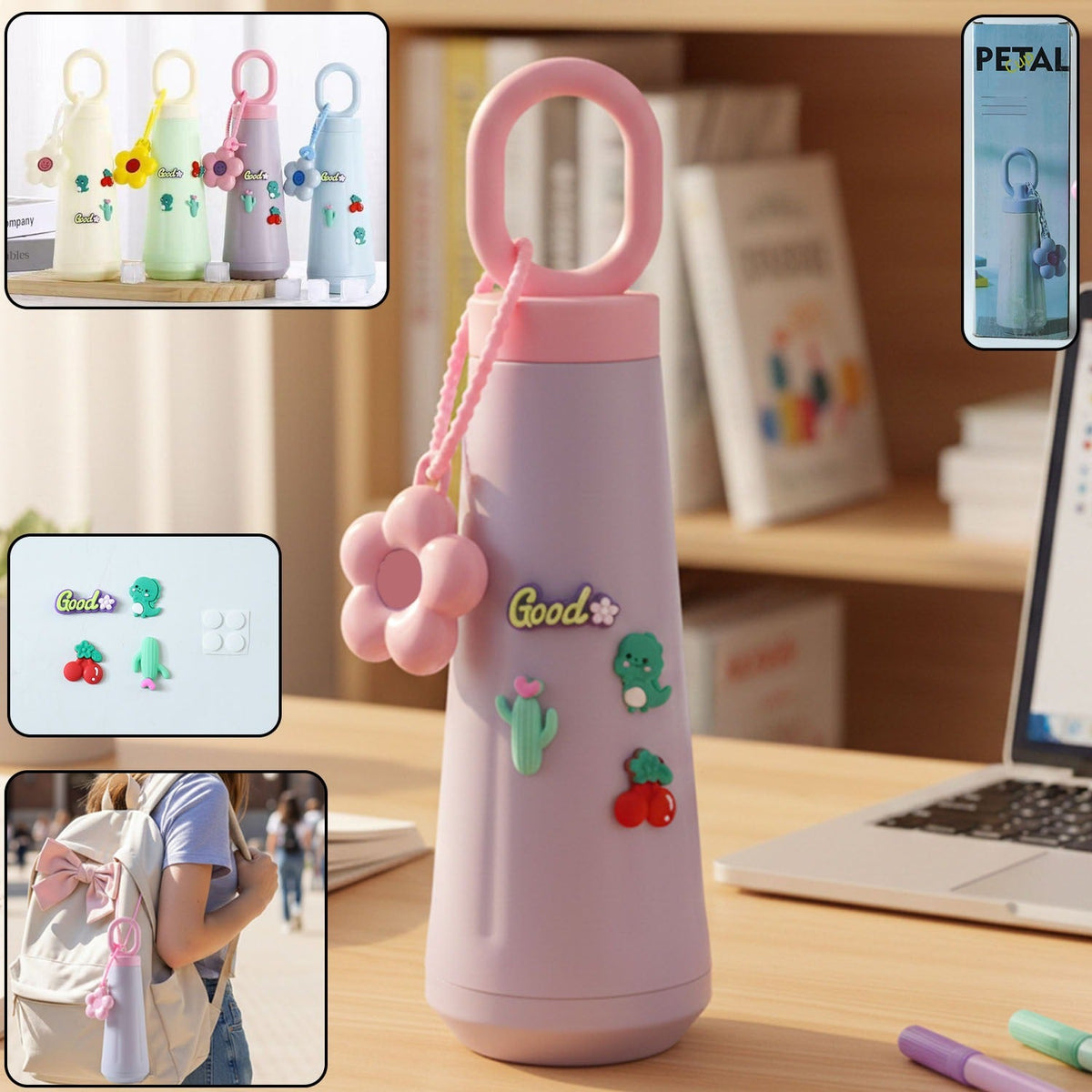 450ML leak-resistant portable water bottle with hanging loop Main image