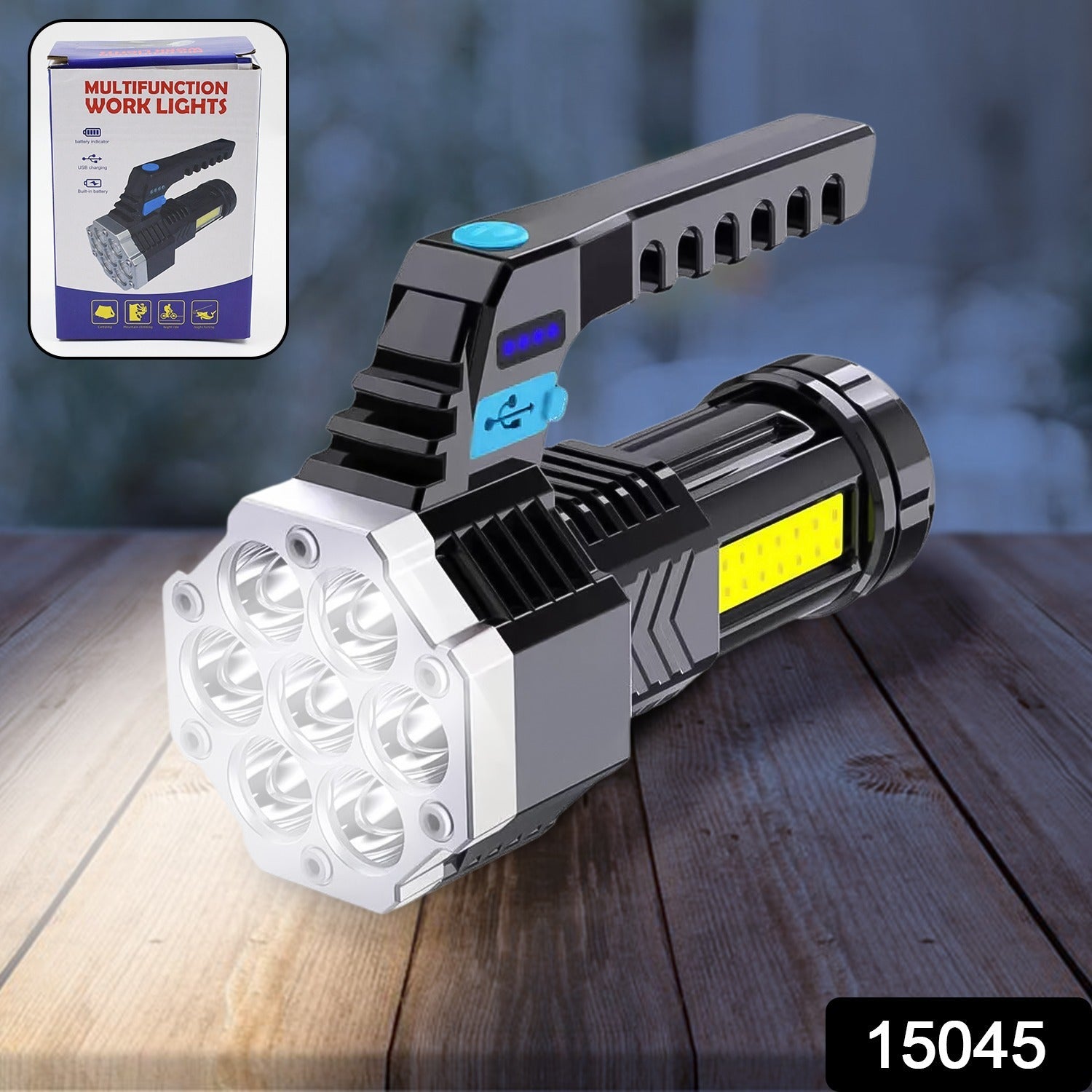 Rechargeable LED Flashlight – Portable 7-LED COB Torch | PHOBIA Secondary image