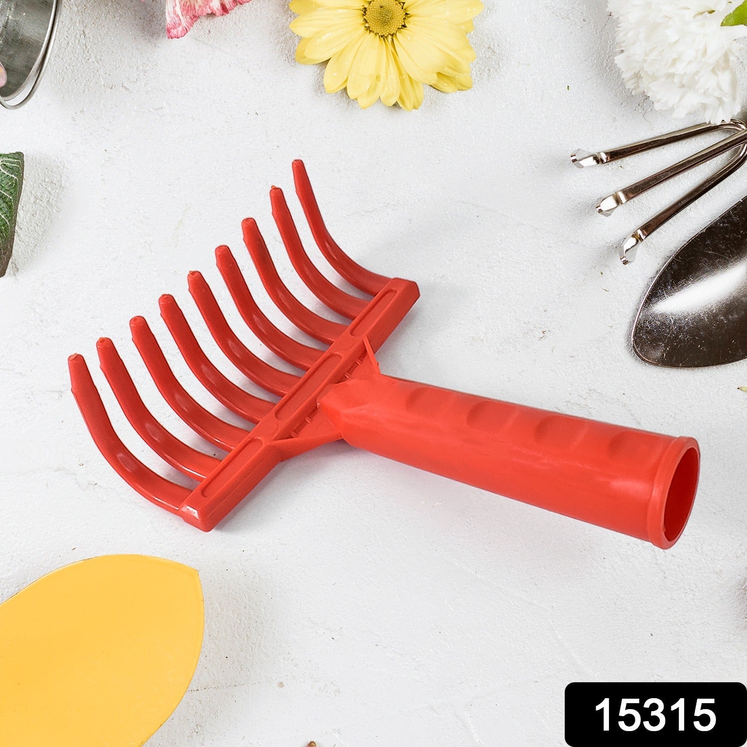 Plastic Garden Hand Rake – Lightweight 9-Tooth Cultivator Tool Secondary image