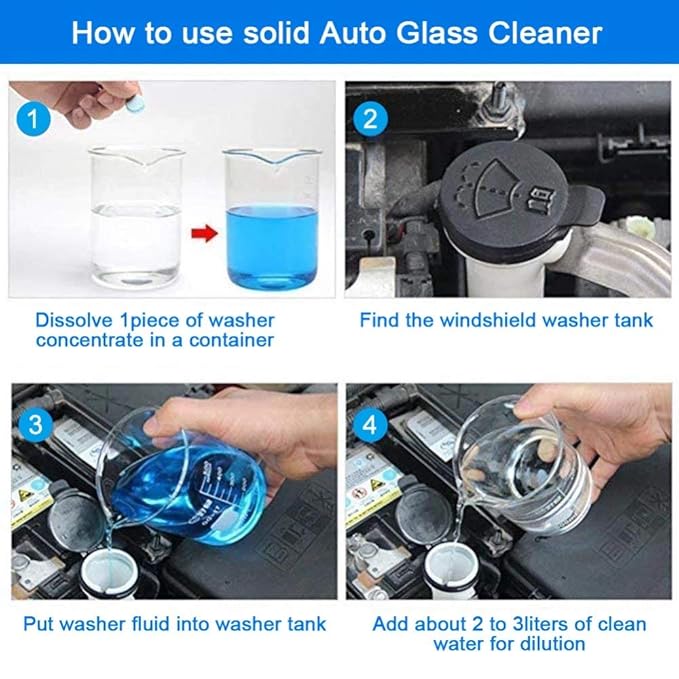 10 Pcs Car Wiper Detergent Effervescent Tablets Washer Auto Windshield Cleaner Glass Secondary image