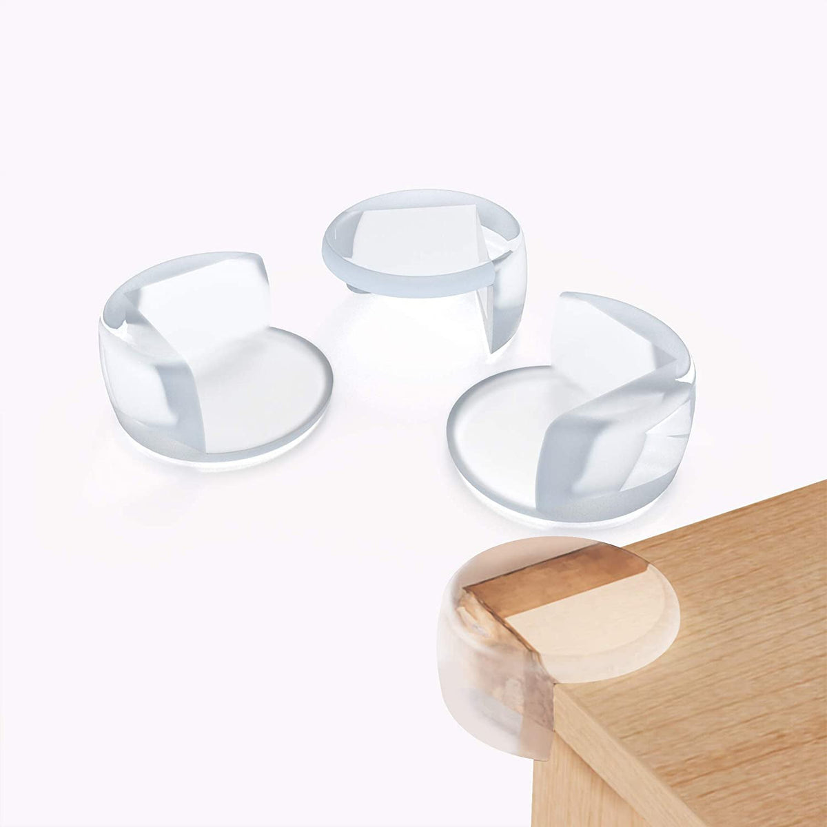 Pack of 4 clear corner guards ready for installation. Main image