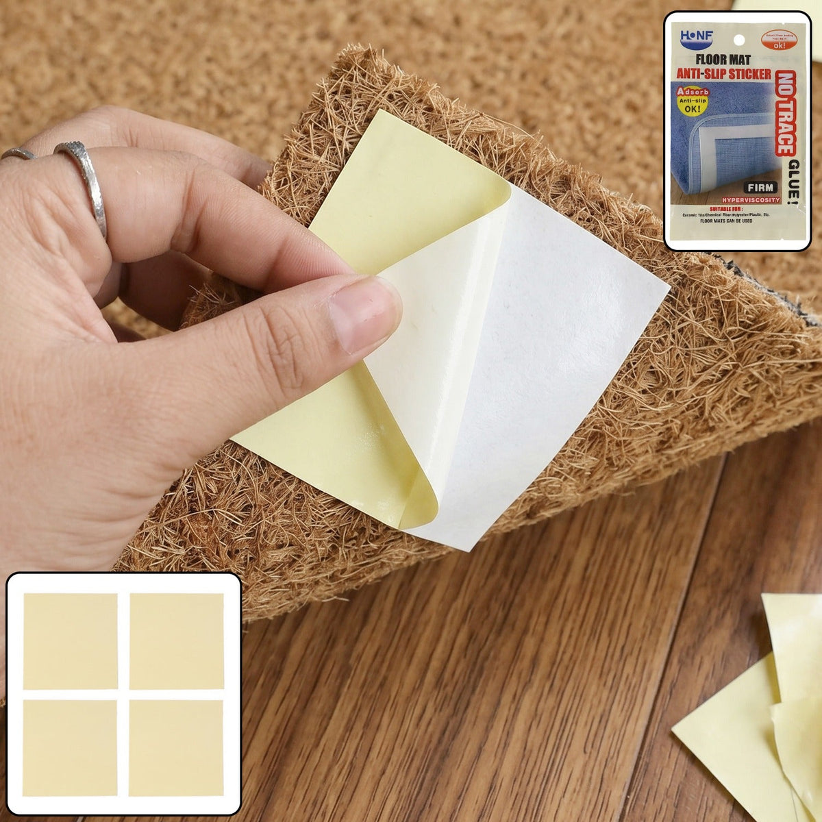 Reusable anti slip mat grippers to hold rugs and mats in place Main image