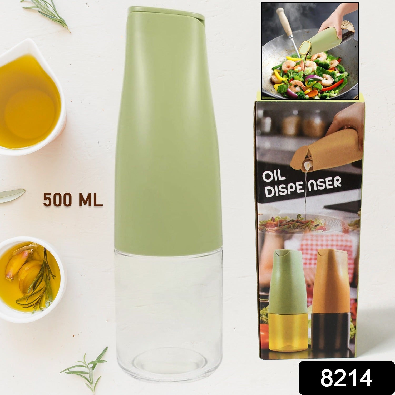 Oil Dispenser 500ml – Auto Open Lid, Non-Drip Bottle | Own Hydrate Secondary image