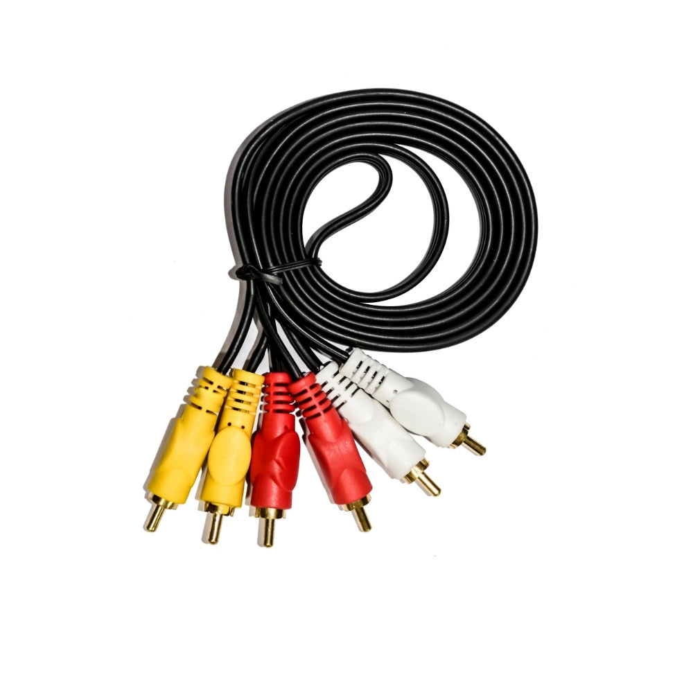 Generic 3RCA Male to 3RCA Male Audio Video Cable 1.5 Yards Compatible for TV, LCD, LED, DTH, DVD, VCR (Black) Secondary image