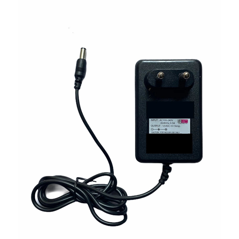 Generic 12V 1A Power Adapter, Power Supply AC Input 100 240 V and Output 12V 1A for Set Top Box_DTH Box, CCTV System, Router, Other Electronics And IT Gadgets with DC Pin (Black) Main image