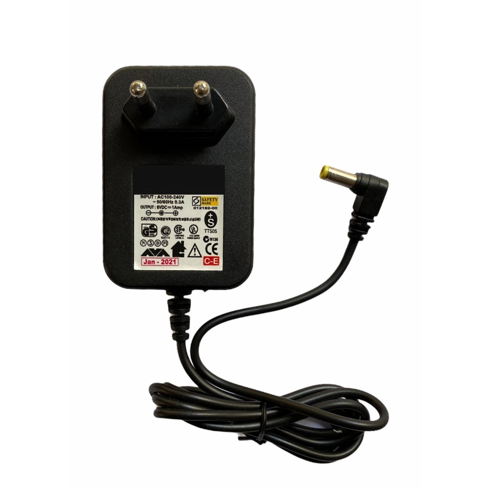 Generic 6V 1A Power Adapter, Power Supply AC Input 100 240 V and Output 6V 1A for Set Top Box_DTH Box, CCTV System, Router, Other Electronics And IT Gadgets with DC Pin (Black) Main image